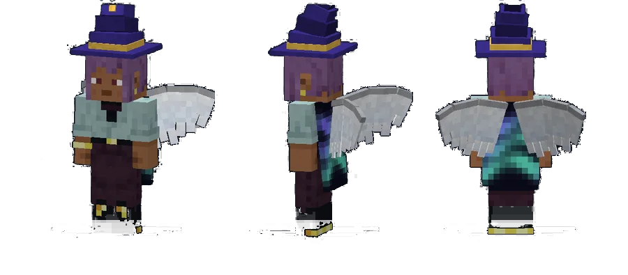 A player wearing the animated Aurora cape from the VanillaX Client